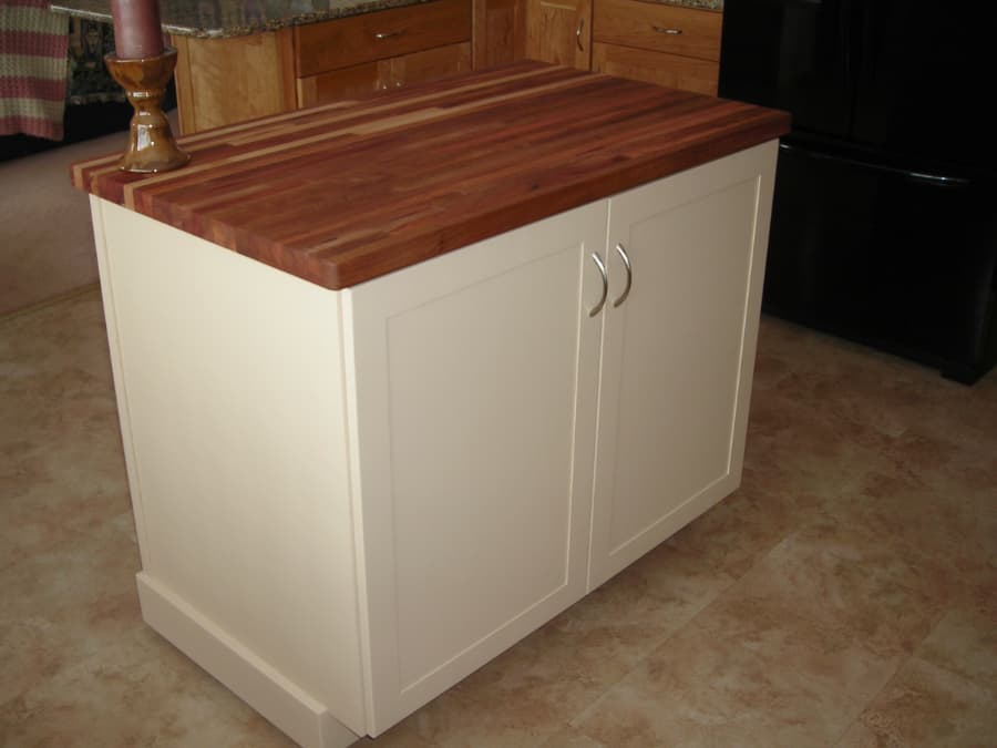 Small Kitchen Island with Wooden Countertop